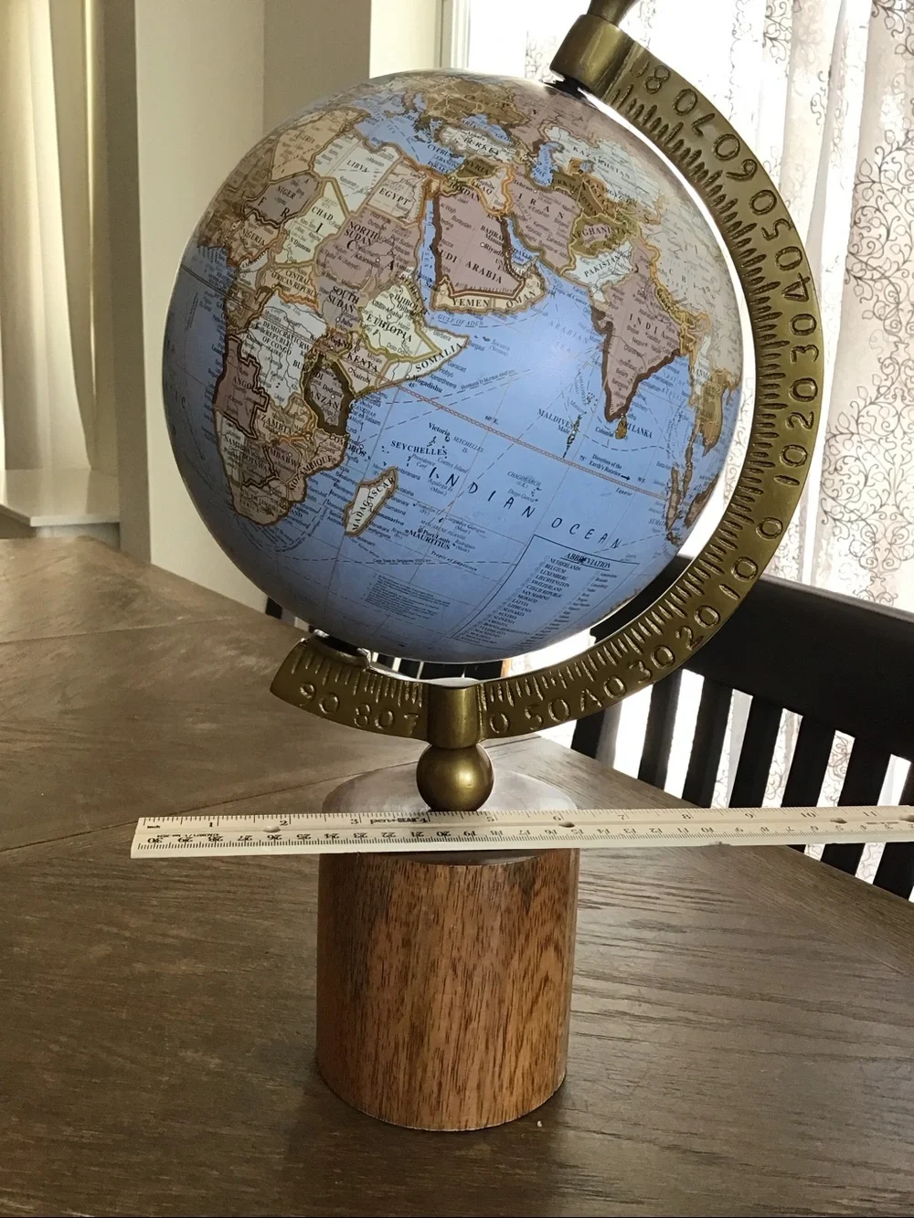 World desktop Globe On Wooden Base from India